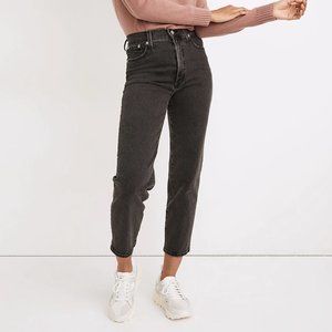 Madewell The Perfect Vintage Straight Crop Jean in Black Lunar Wash - 25